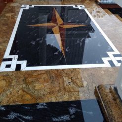 Đá granite đen cá tự nhiên lát sảnh