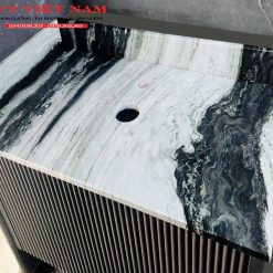 Đá Marble Panda White tự nhiên ốp lavabo